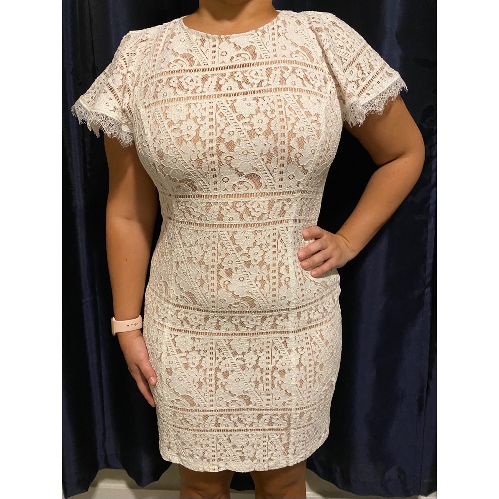 Vici Collection white lace dress, L